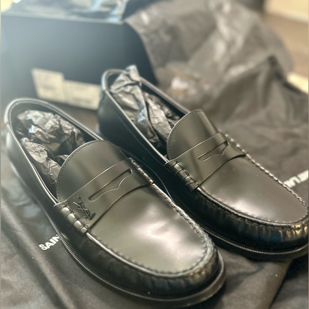 Men’s Saint Laurent loafer. Made in Italy. Logo on insole. Comes with dust bag.